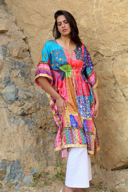 Mirror work kaftan