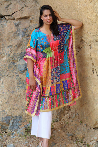 Mirror work kaftan