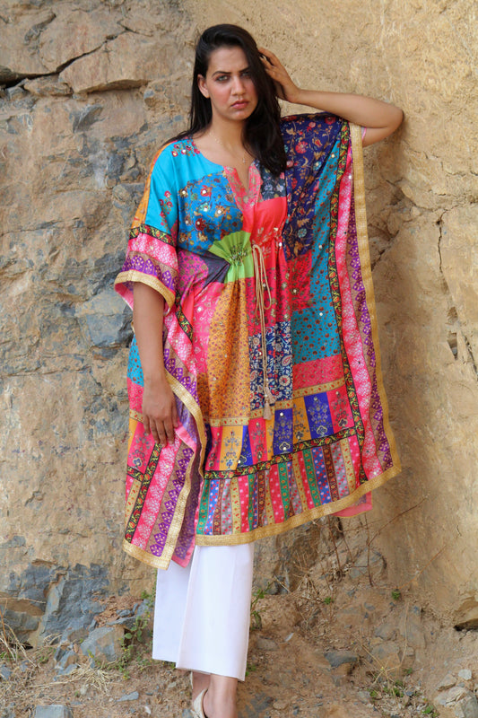 Mirror work kaftan