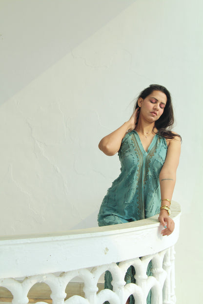 Queen boho muted zade dress