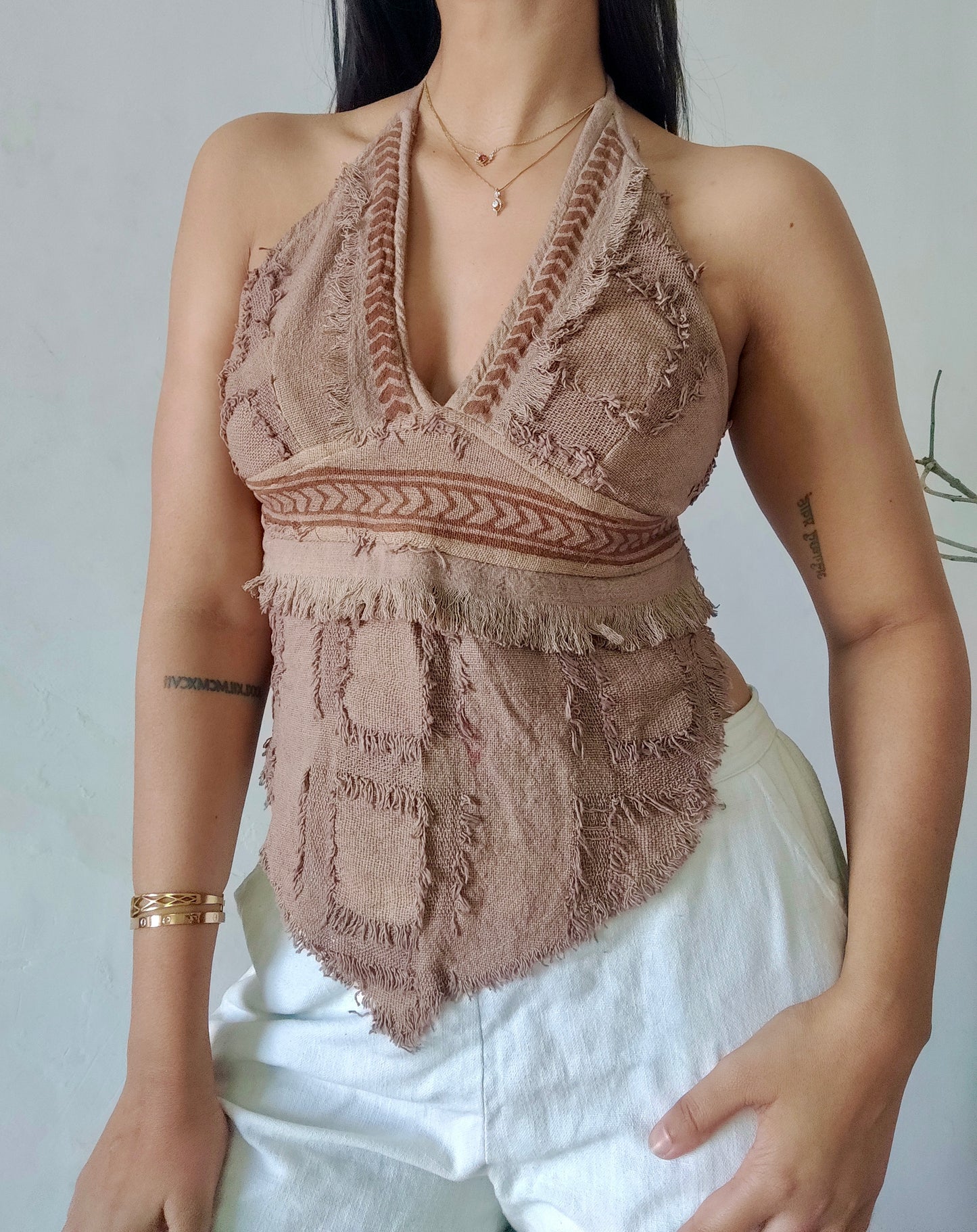 Rustwood mocha brown halter top